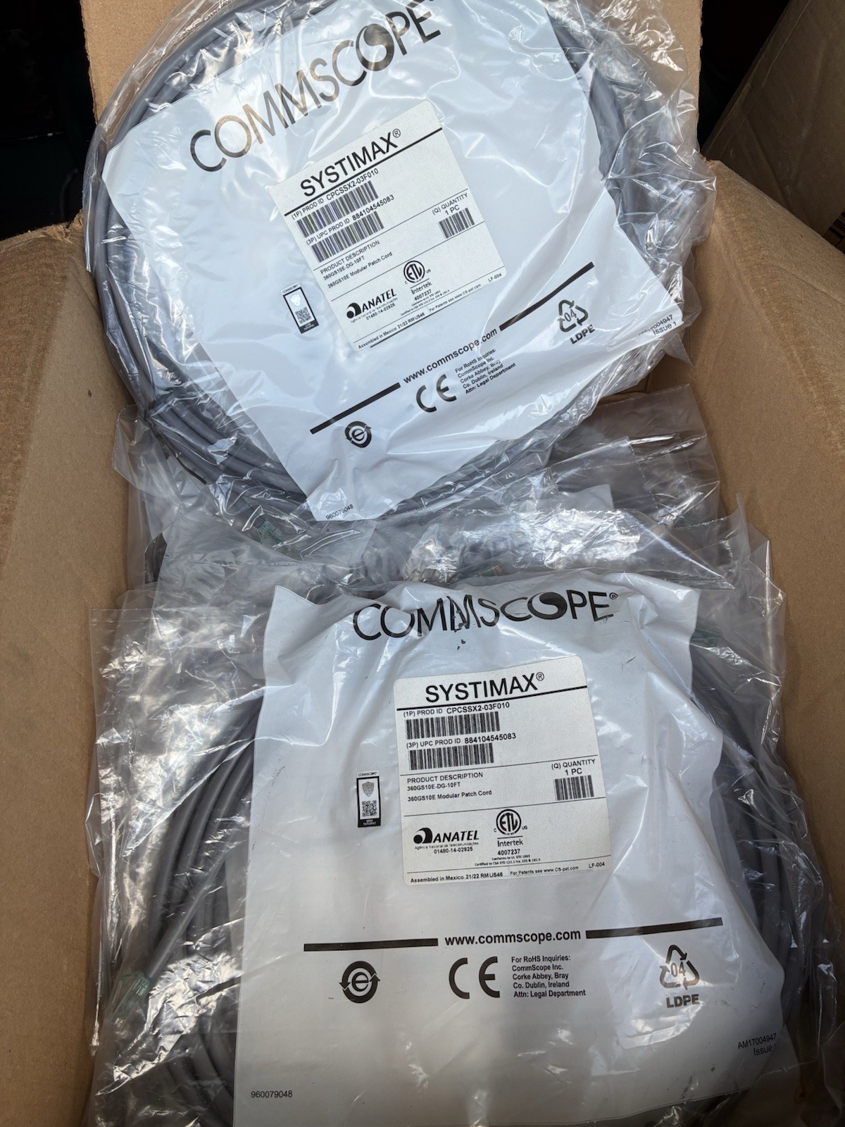 Lot of 13 COMMSCOPE SYSTIMAX CPCSSX2-03F010 360GS10E-DG-10FT NEW Patch Cable
