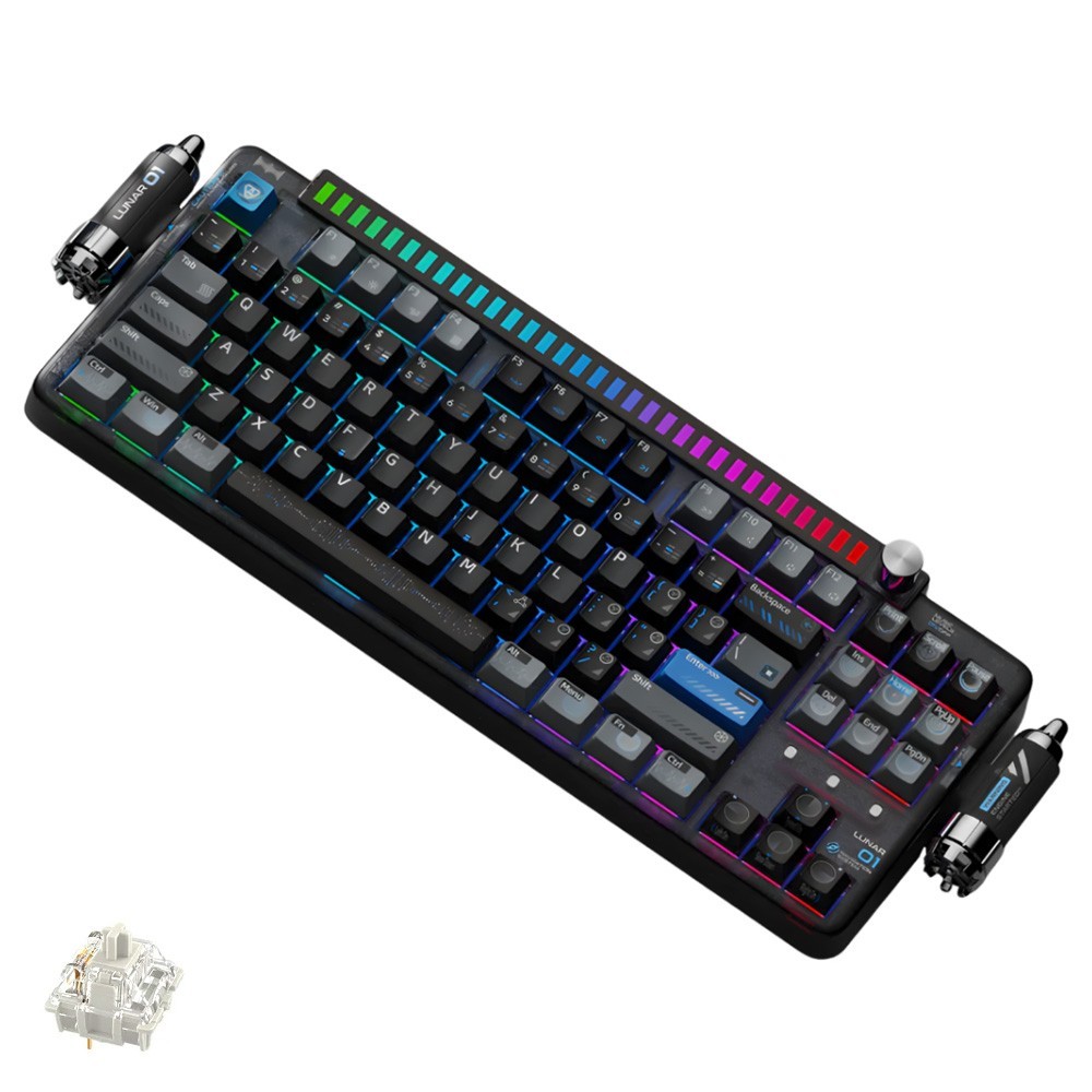 KEYSME Lunar 01 Mechanical Keyboard futuristic spaceship Hot swappable Bluetooth