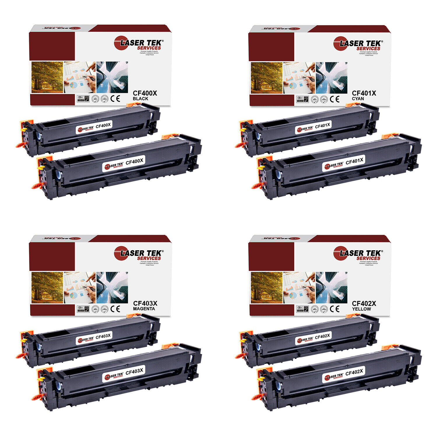 8Pk LTS 201X BCMY HY Compatible for HP LaserJet Pro M252dw M252n MFP Toner