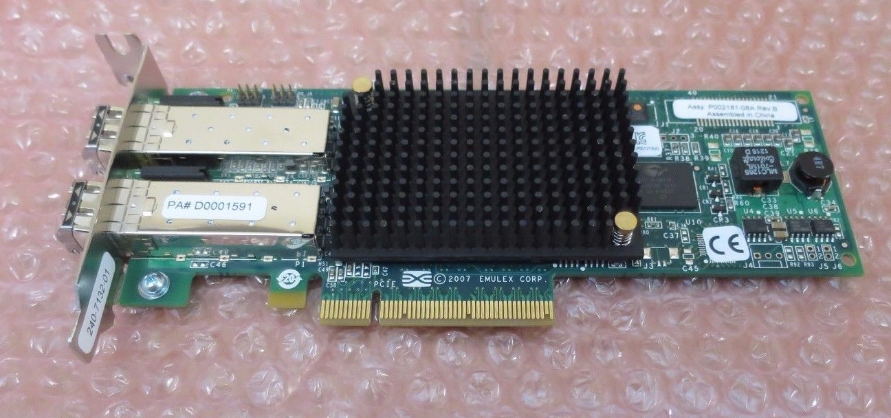 ORACLE SUN LPE12002 PCI-E 8GB Dual Port HBA Host Bus Adapter 7053434 + 2x SFP