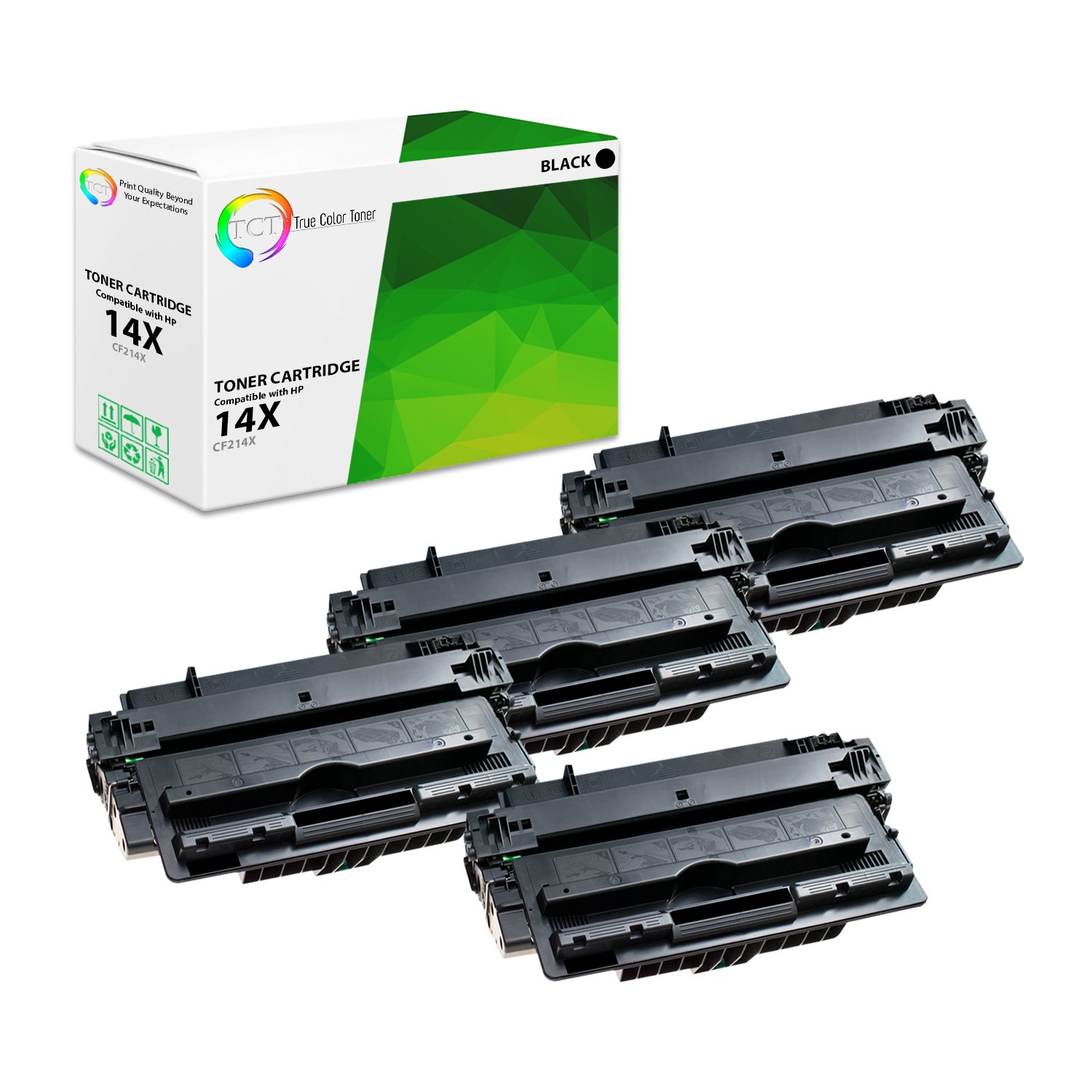 4Pk TCT CF214X 14X Black High Yield For HP M725z M725dn M712dn Cartridge
