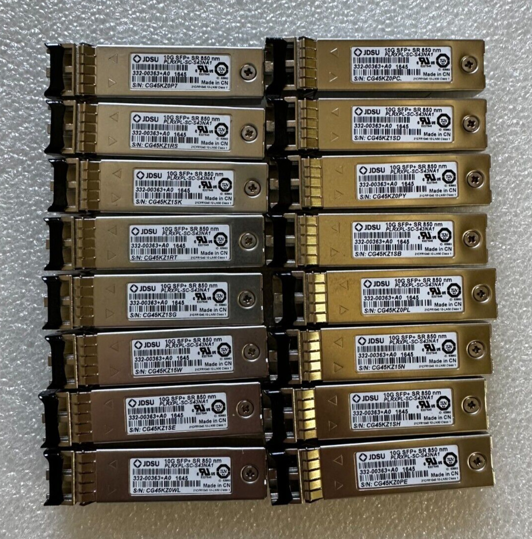 16x NetApp 10GB SFP+ Optical Transceiver 10GBase-SR 332-00363+A0 X6599A-R6