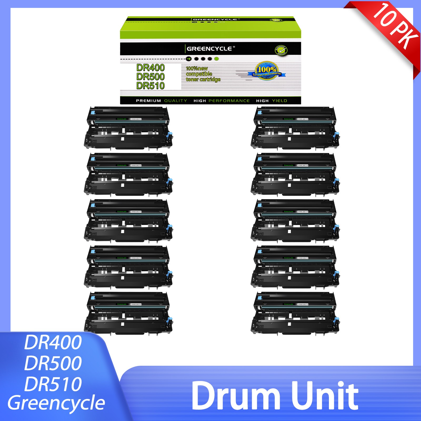 10PK DR500 Drum Unit Compatible For Brother HL-1650N HL-5040 HL-5050LT MFC-8820D