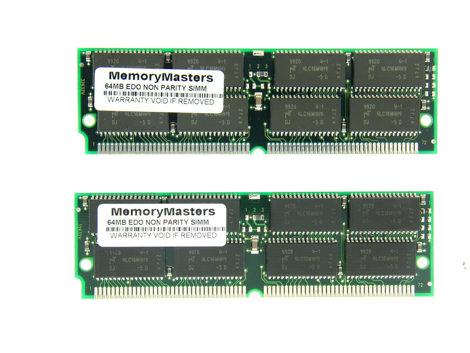 128MB 2x 64MB EDO DRAM SIMM 72p Memory RAM 72pin 16x4 ICs 60ns USED