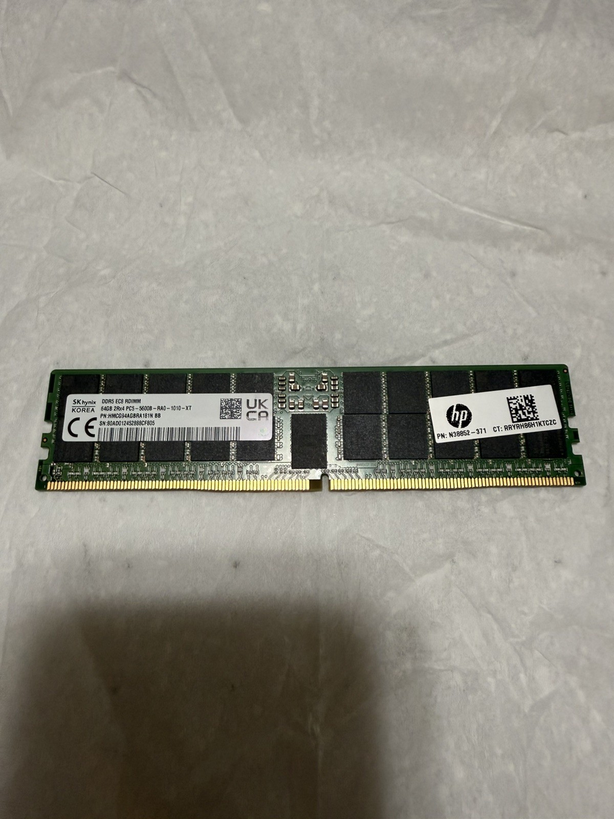 SK Hynix 64GB 2RX4 PC5-5600B-R DDR5-44800 ECC RDIMM Memory HMCG94AGBRA181N
