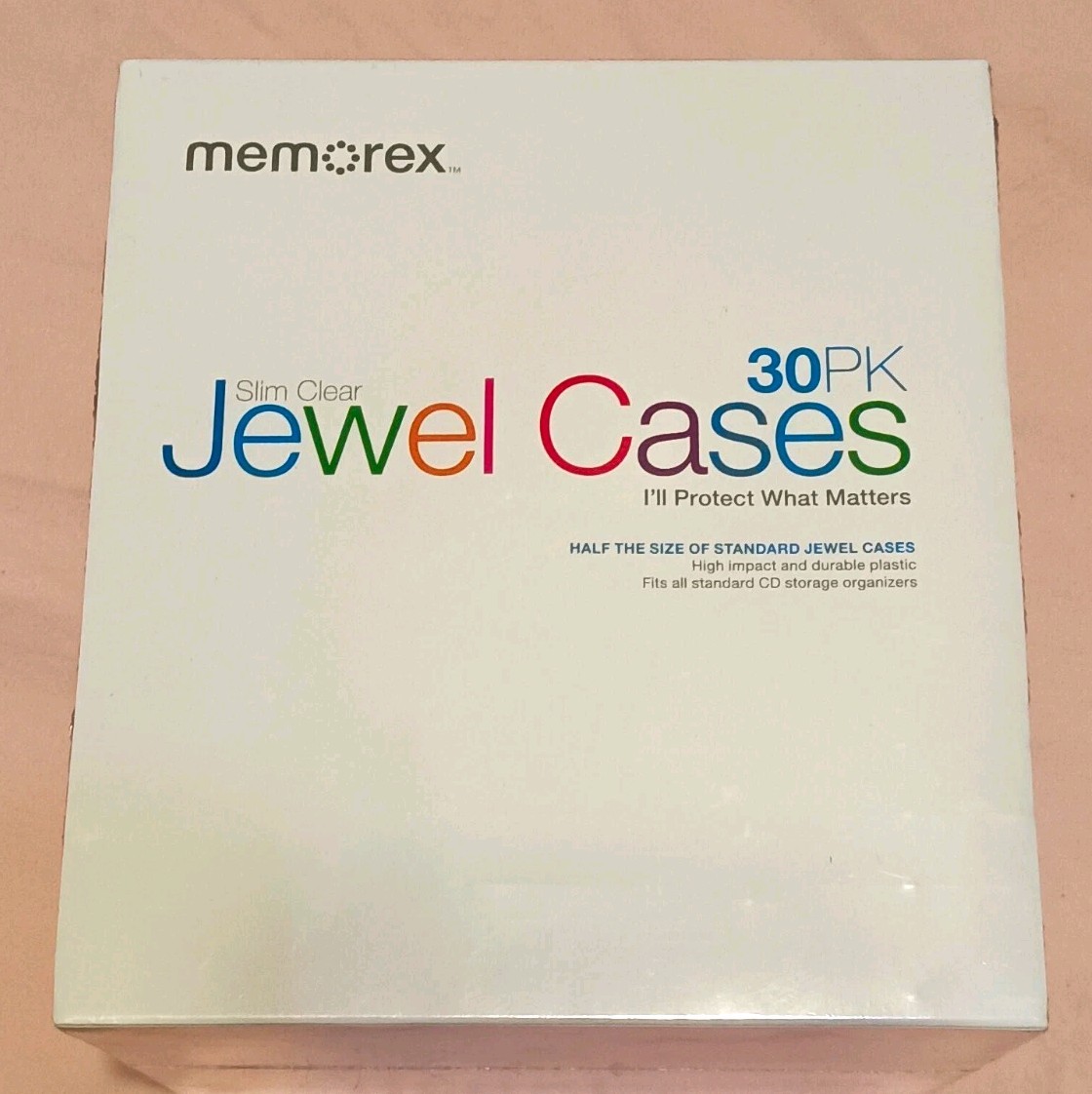Memorex Slim Clear Jewel Cases for CD Plastic Slimline Case 30 Pack
