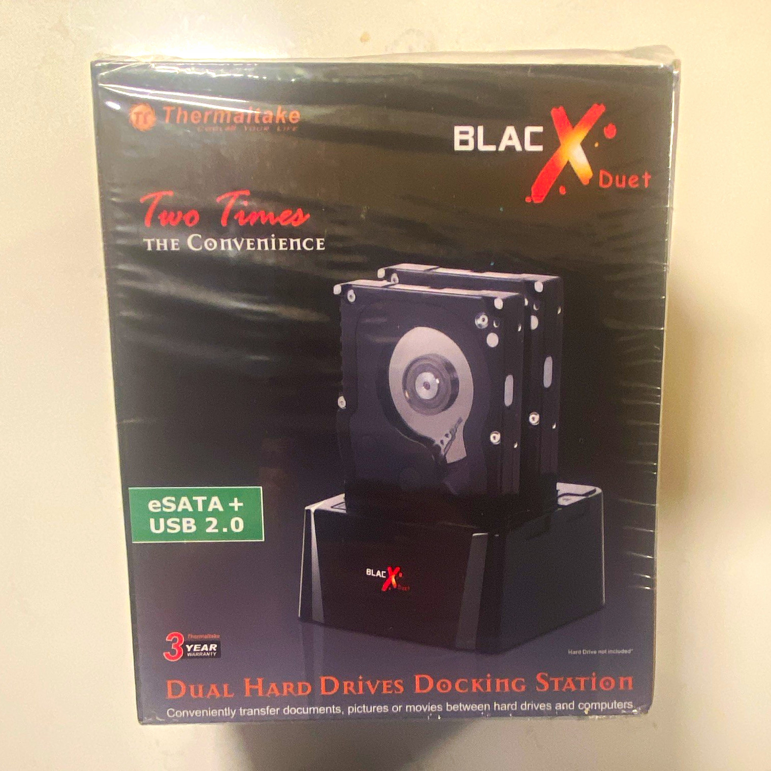 Thermaltake BlacX Duet Dual HDD Dock eSATA USB 2.0 2.5/3.5 Hot Swap Black