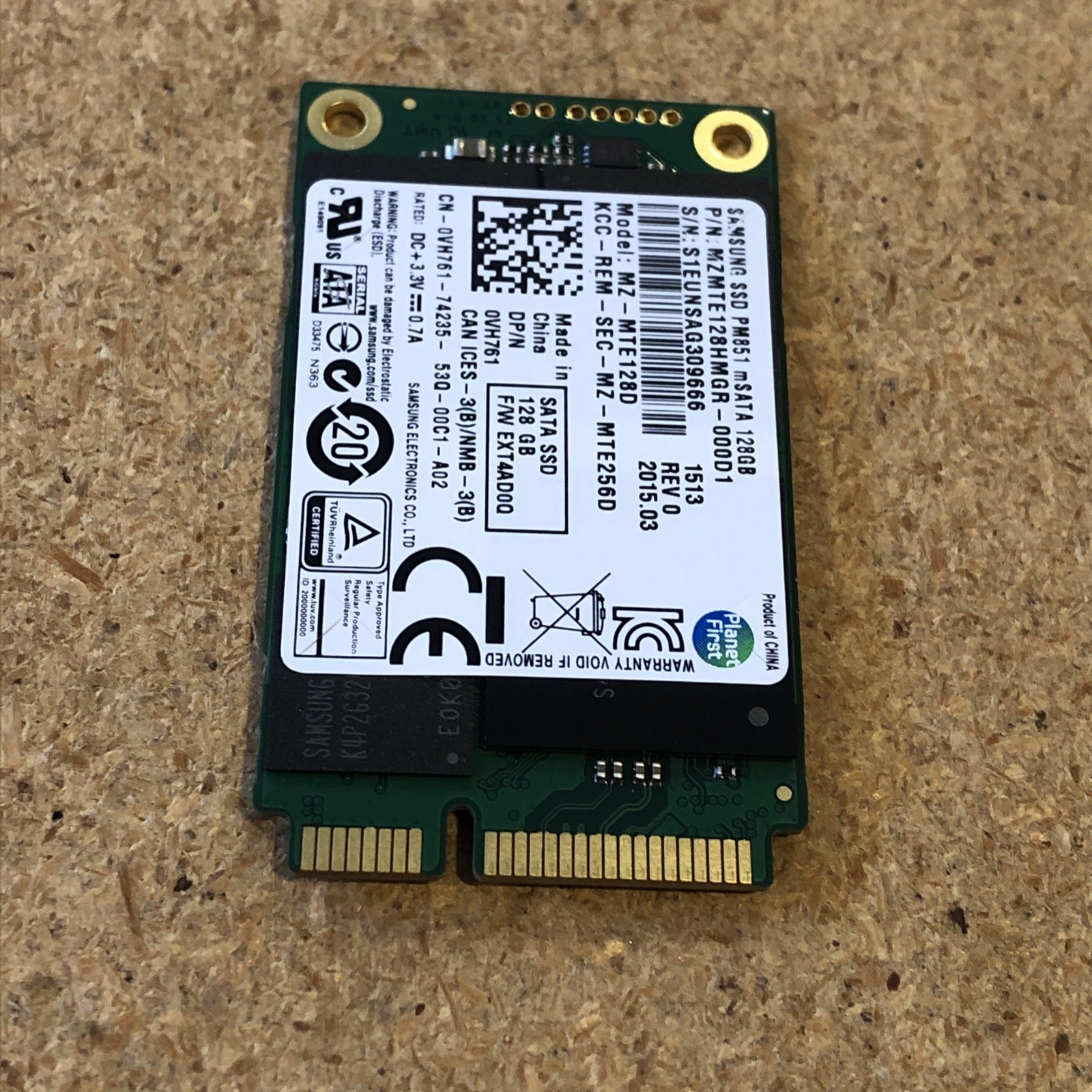 Samsung 128GB SSD Solid State Drive mSATA MZ-MTE1280 PM851 6GB/s Genuine