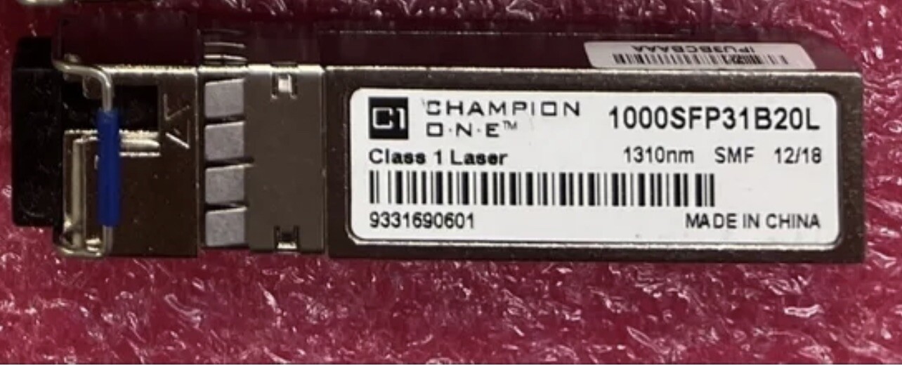 CHAMPION ONE 1000SFP31B20L CLASS 1 LASER PRODUCTS
