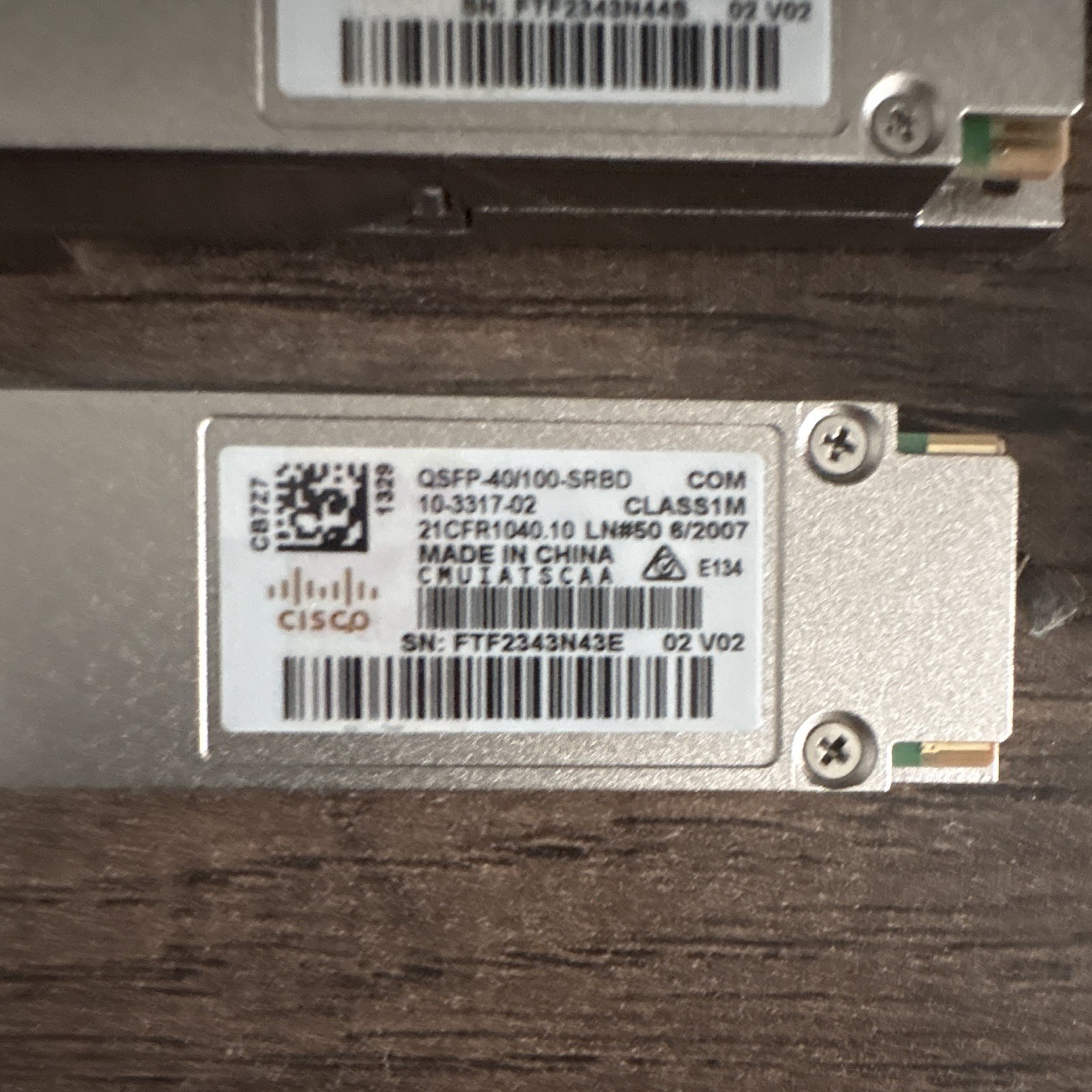 Cisco QSFP-40/100-SRBD QSFP Optical Transceiver Module, Model QSFP-40/100-SRBD