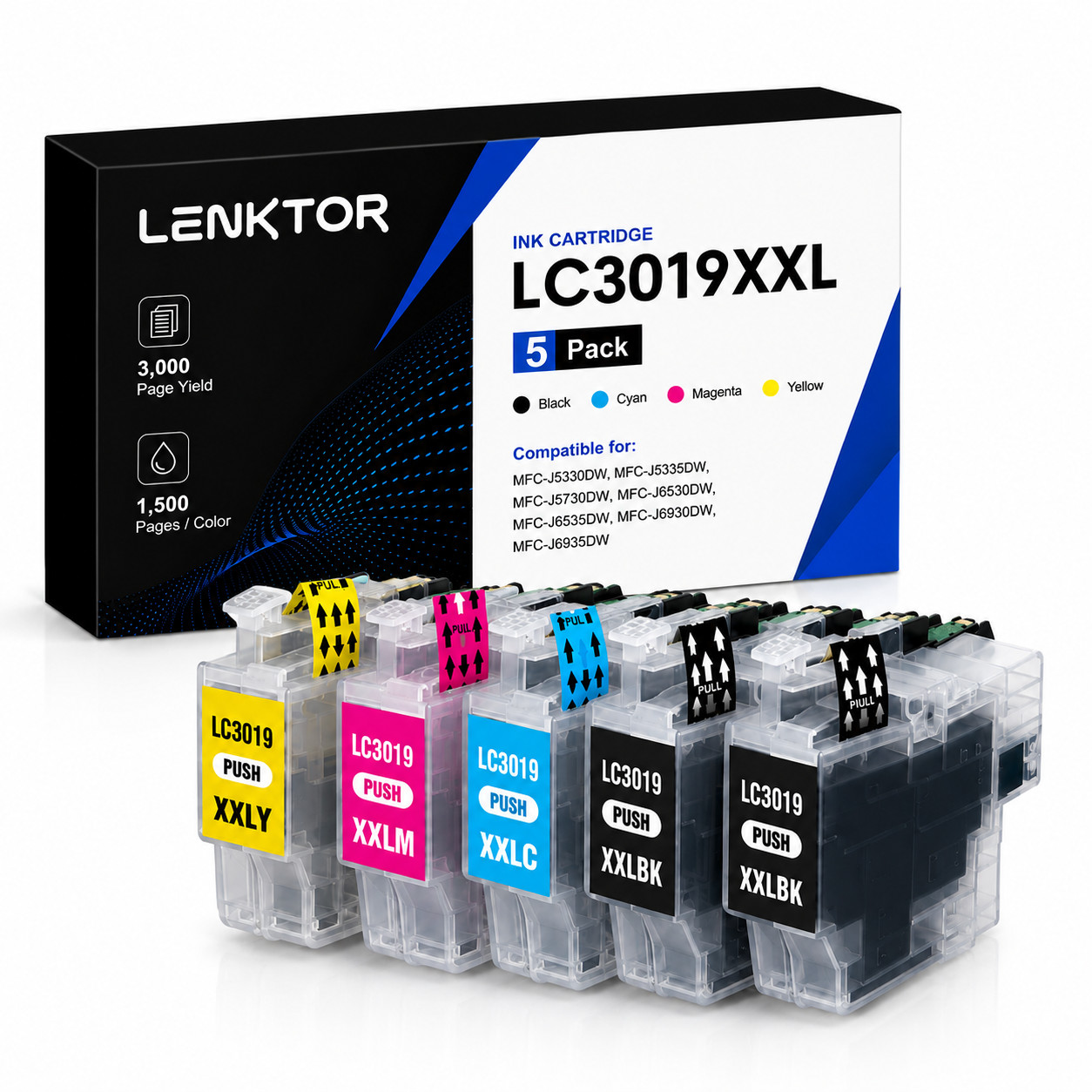 LC3019XXL 5PK With Chip Ink for MFC-J5330DW J5335DW J6530DW J6730DW J6930DW 5pk