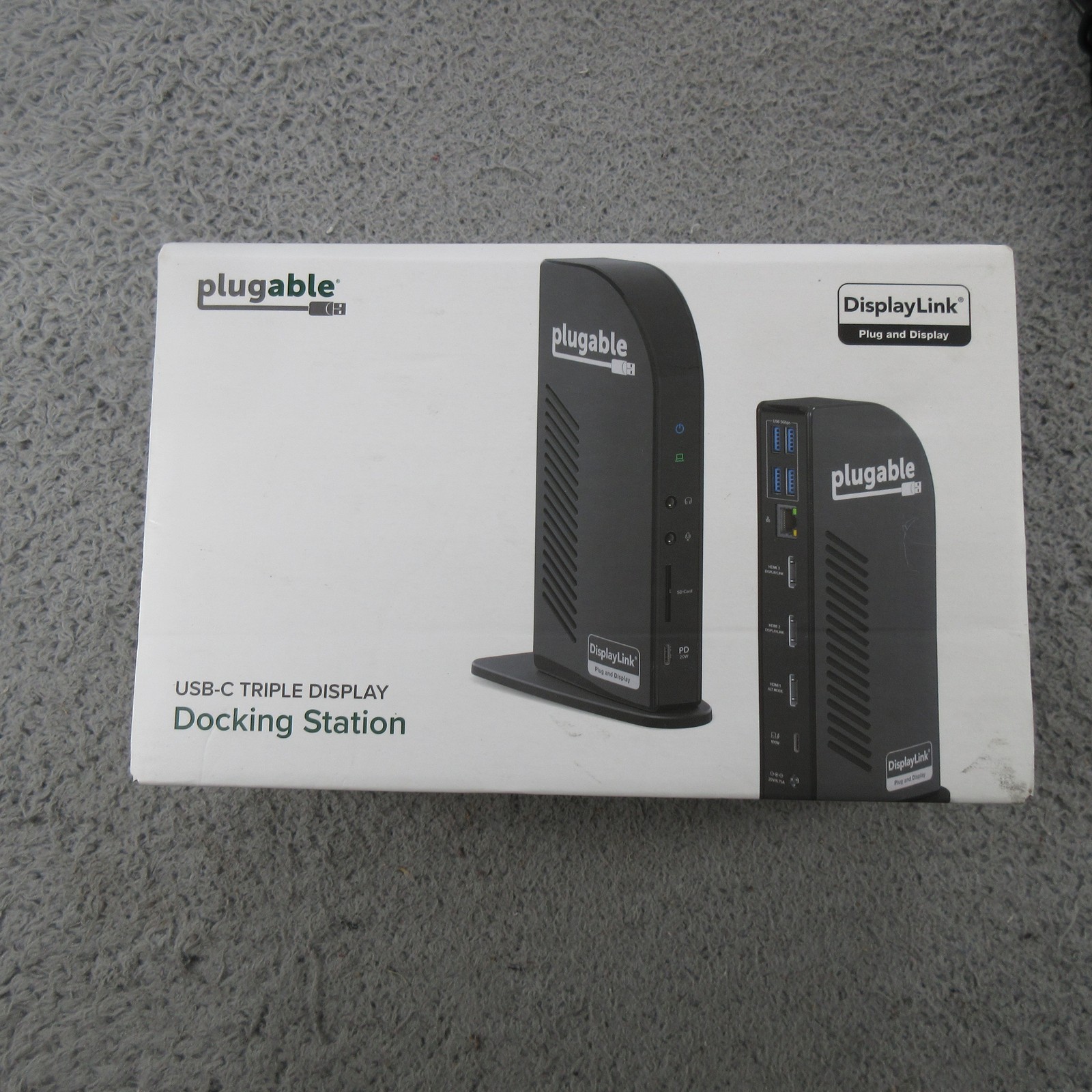 Plugable UD-ULTCDL USB-C Triple Display Docking Station HDMI USB 3.0 Black