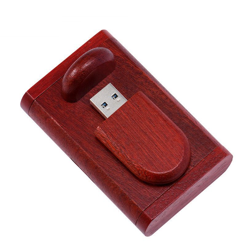 Walnut Pendrive Wooden Box Custom Logo USB 2.0 Flash Memory U Disk Gift 4GB-64GB