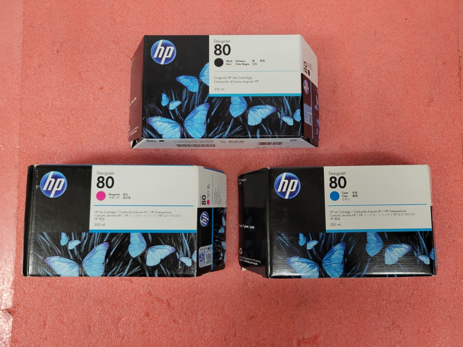 Genuine HP DesignJet 80 for DesignJet 1000 Black/Cyan/Magenta OEM *NEW* | T236*