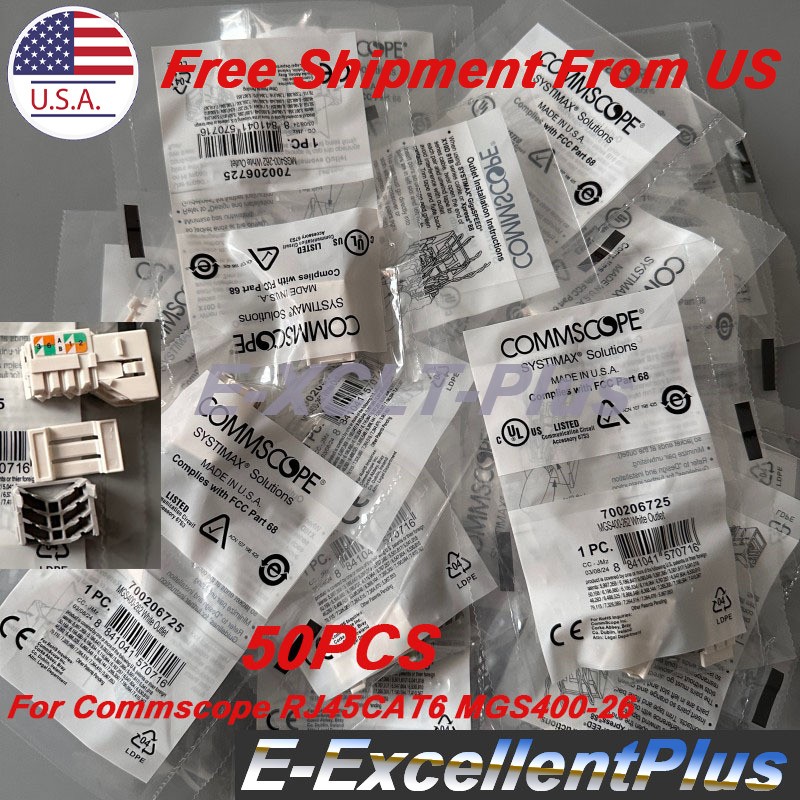 50PCS For Commscope RJ45CAT6 MGS400-262 GigaSpeed Cat6 Outlet Modular Jack USA