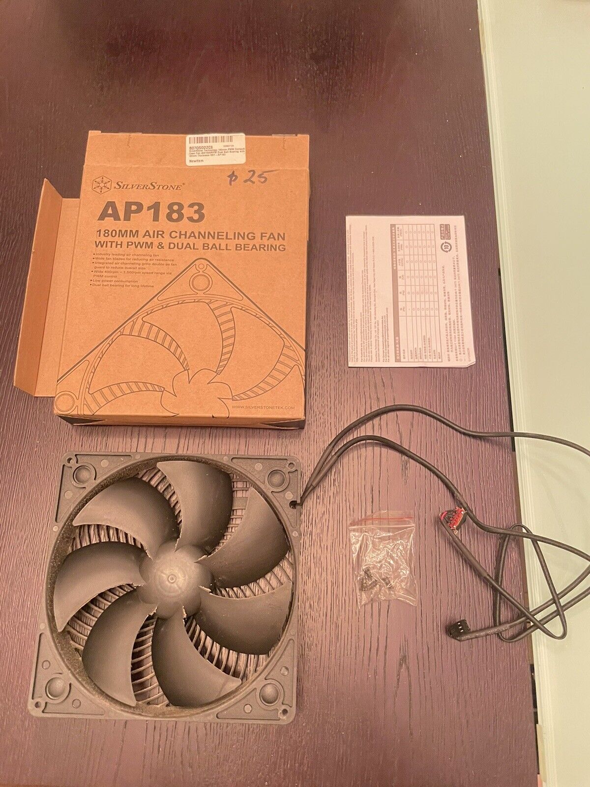 SILVERSTONE AP183 180MM AIR CHANNELING FAN WITH PWM & DUAL BALL BEARING - NEW