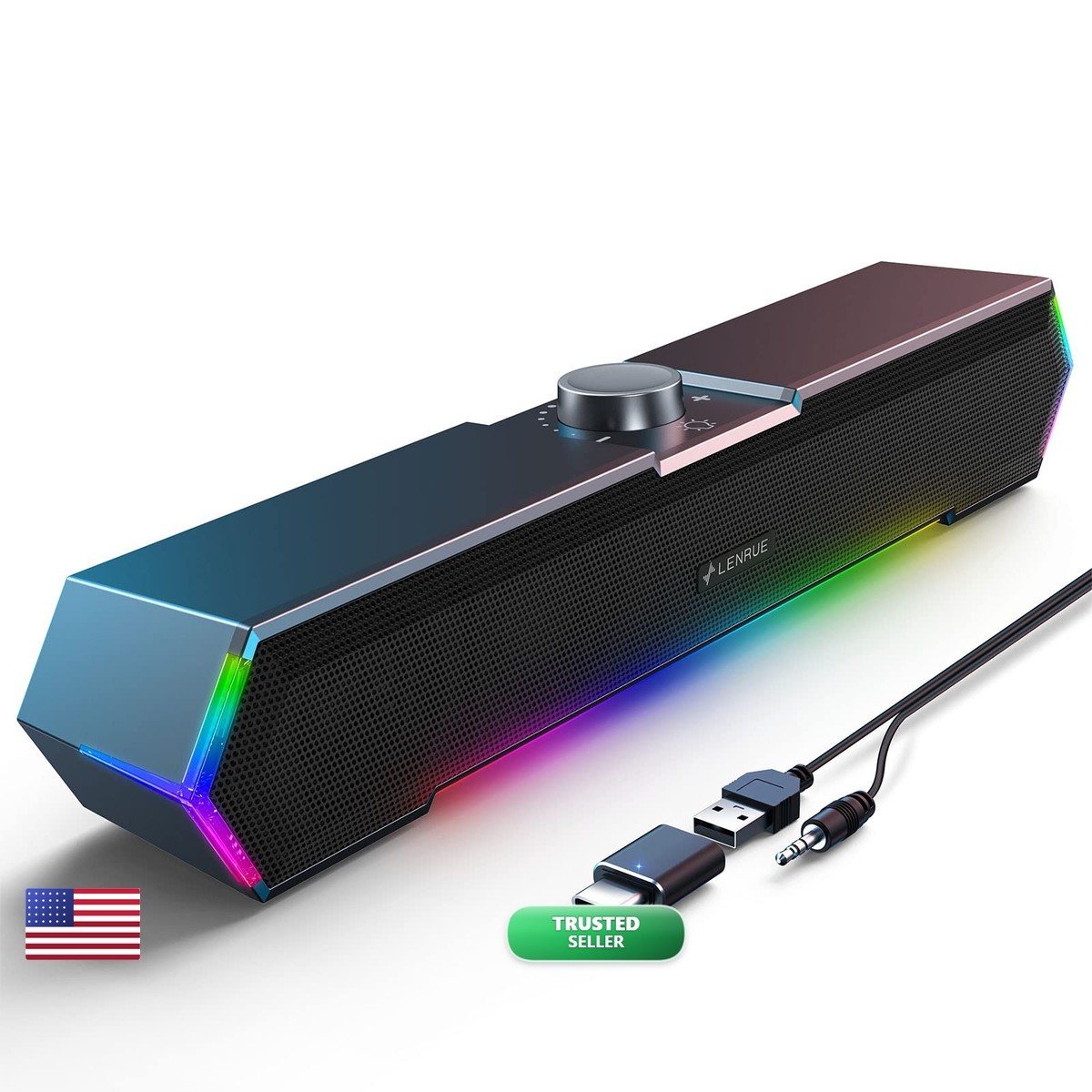 LENRUE G11 PC Speakers Touch Lights USB Powered for Desktop Laptop Monitor