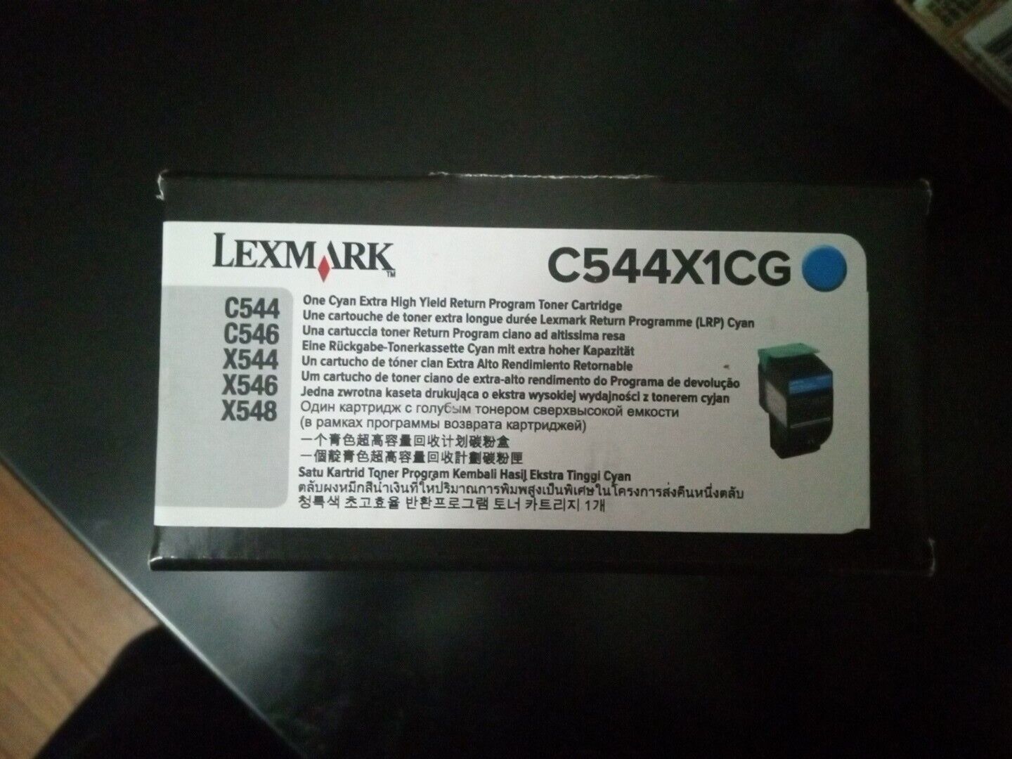 New Genuine Lexmark C544X1CG One CYAN Toner Cartridge Extra High Yield OEM