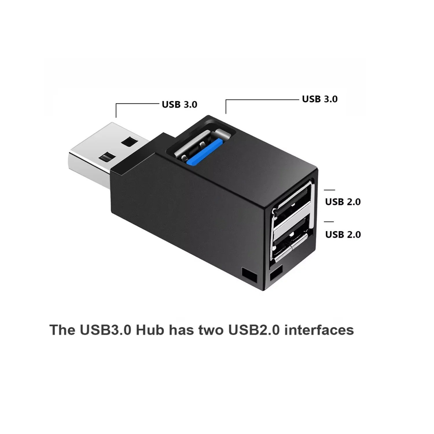 USB 3.0 Hub Adapter 1 to 3 Ports Mini Splitter High Speed PC Laptop Hub