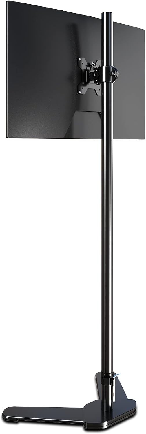Single Tall Monitor Mount W/ 47 inch Pole,Floor Computer Stand Extra Long