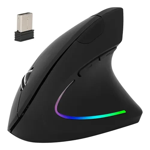 2.4G Wireless Vertical Mouse Ergonomic Optical Mice w/ 6 Buttons 3 Adjustable DP