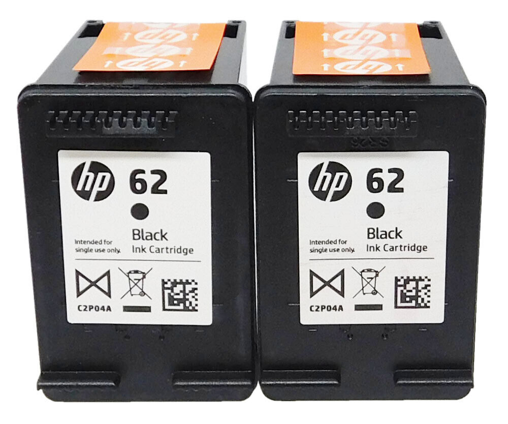 HP 62 Black C2P04AN 2pack Ink Cartridges GENUINE