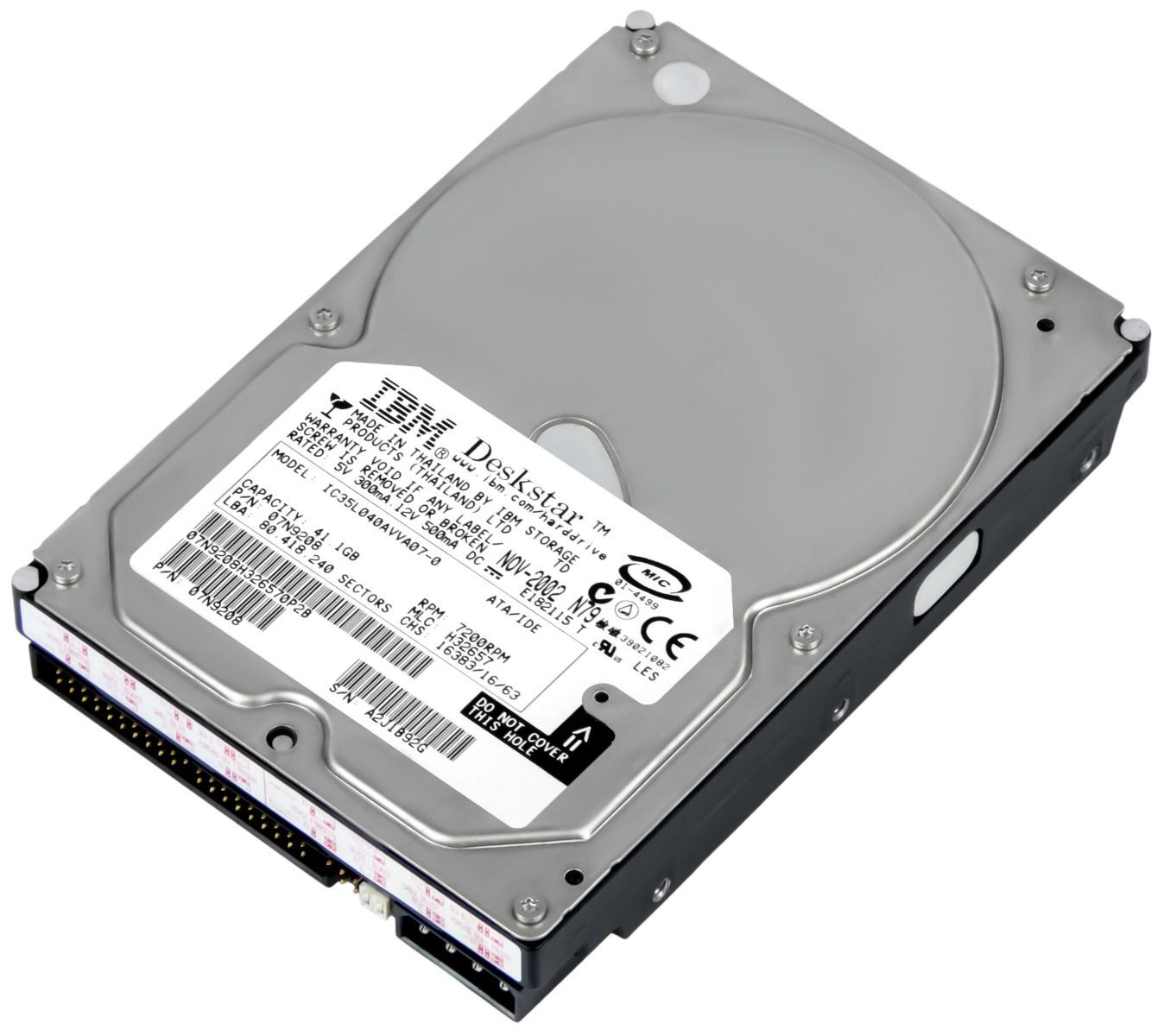HARD DRIVE IBM 07N9208 IC35L040AVVA07-0 41.1GB 7.2K 2MB ATA 3.5''