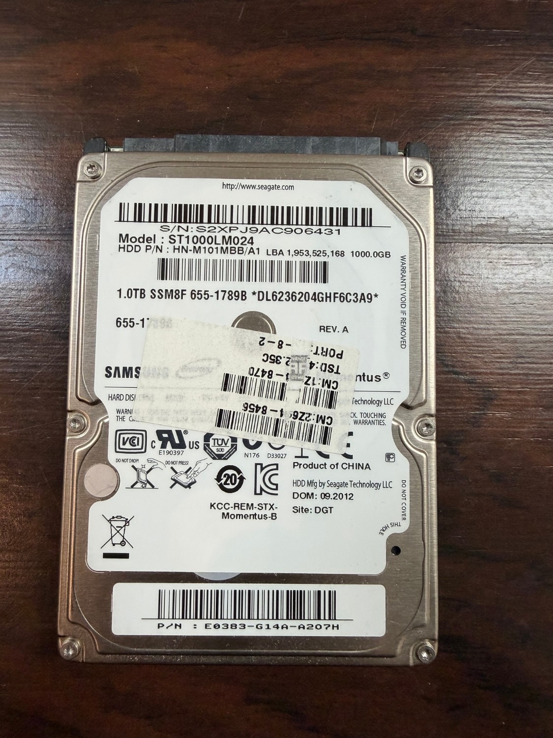 Seagate Momentus 1TB 2.5" SATA Laptop Hard Drive (ST1000LM024 / HN-M101MBB)