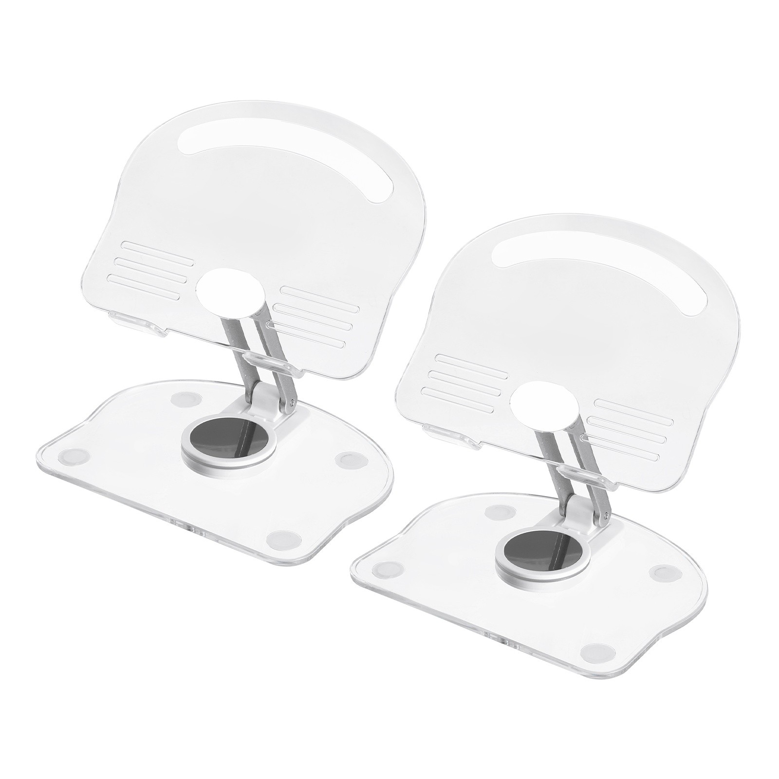 2 PCS Acrylic Tablet Stand, Acrylic Tablet Holder Adjustable Foldable, White