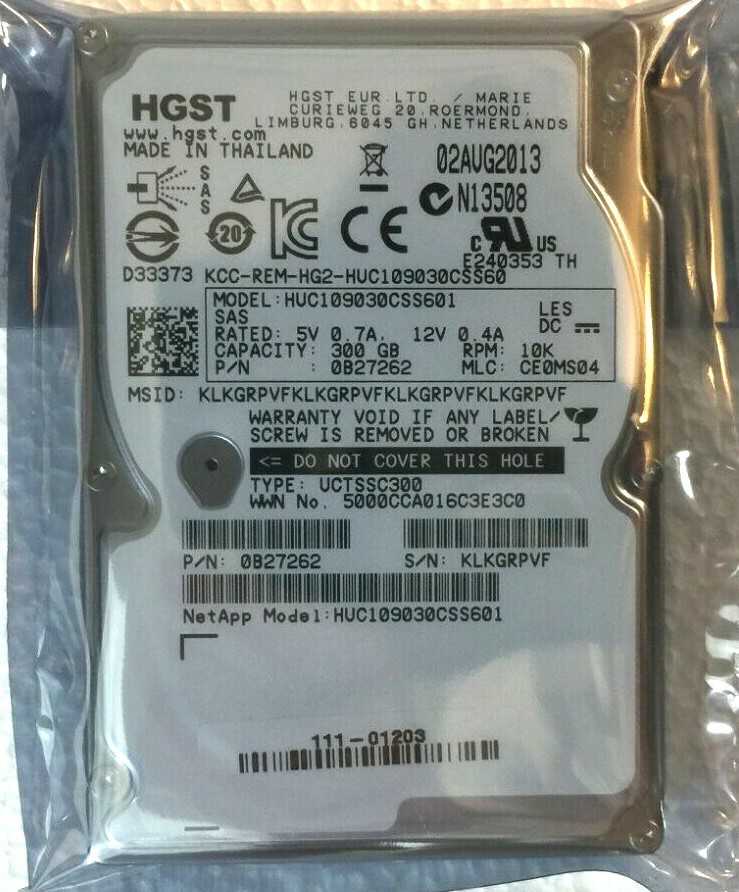 300GB 10K 6Gb/s SAS 2.5" SED HDD HGST Ultrastar C10K900 FAST 10K SED for Dell HP