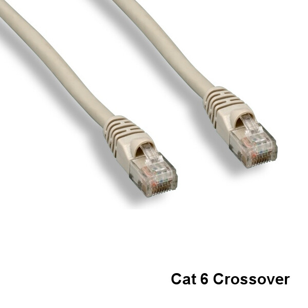 KNTK Gray 50ft Crossover Cat6 UTP Ethernet Patch Cord 24AWG Switch Router RJ45