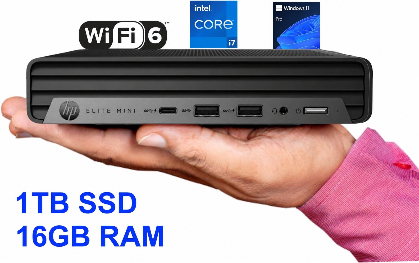 NEW HP Elite Mini G9 Intel Core I7 12th Gen 16GB DDR5 RAM 1TB NVMe SSD Win11 Pro