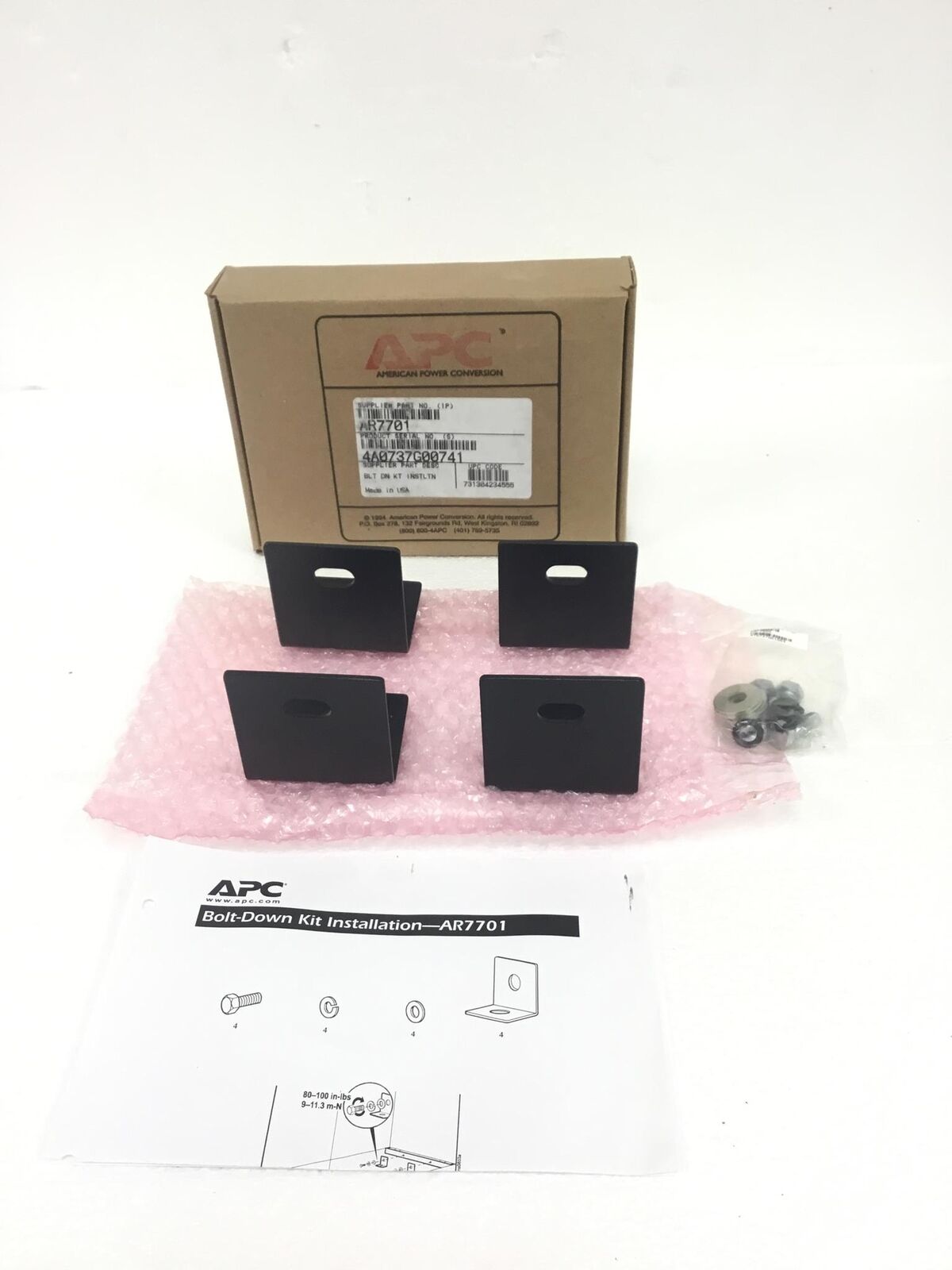 APC Schneider / NetShelter NS SX Bolt-Down Stabilizer Hardware Kit AR7701, QTY