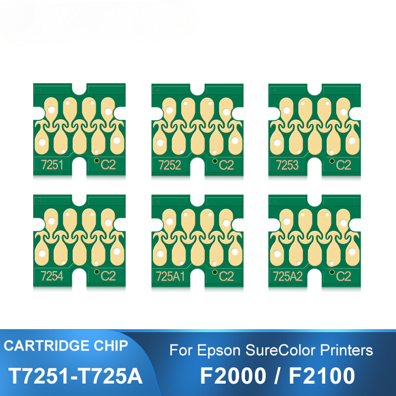 2set Newest T7251 T7252 T7253 T7254 T725A Ink Cartridge Chip For F2000 F2100