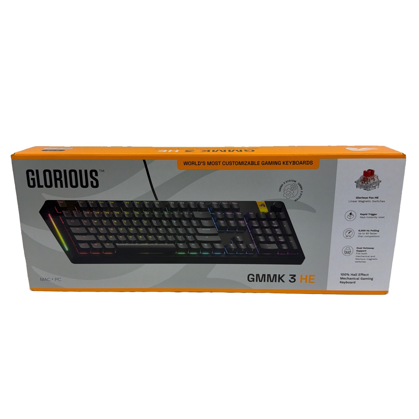 Glorious Gaming GMMK 3 HE Rapid Trigger Keyboard Hall Effect 8K Polling