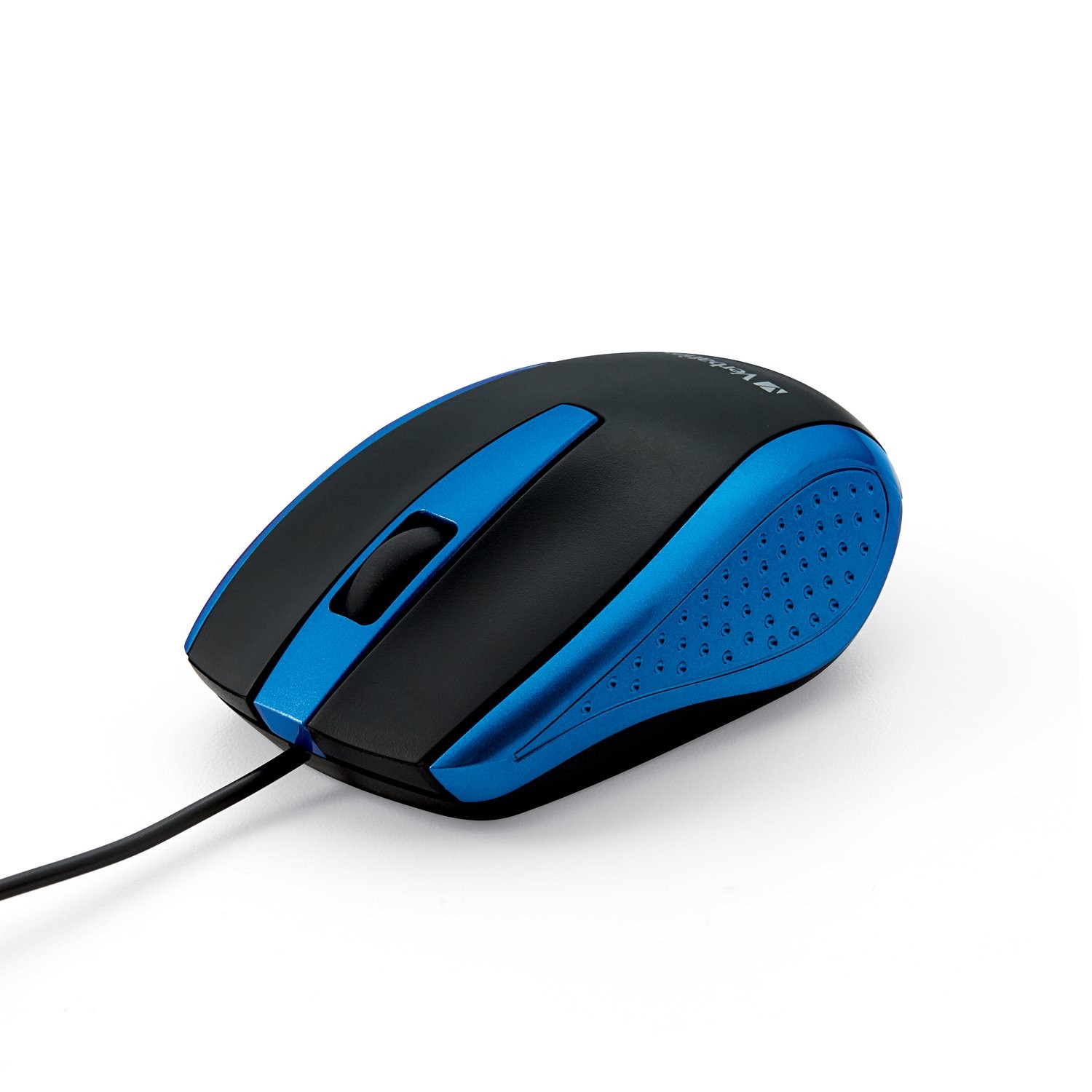 Verbatim Wired USB Computer Mouse - Corded 1.4" x 2.4" x 3.9", Blue