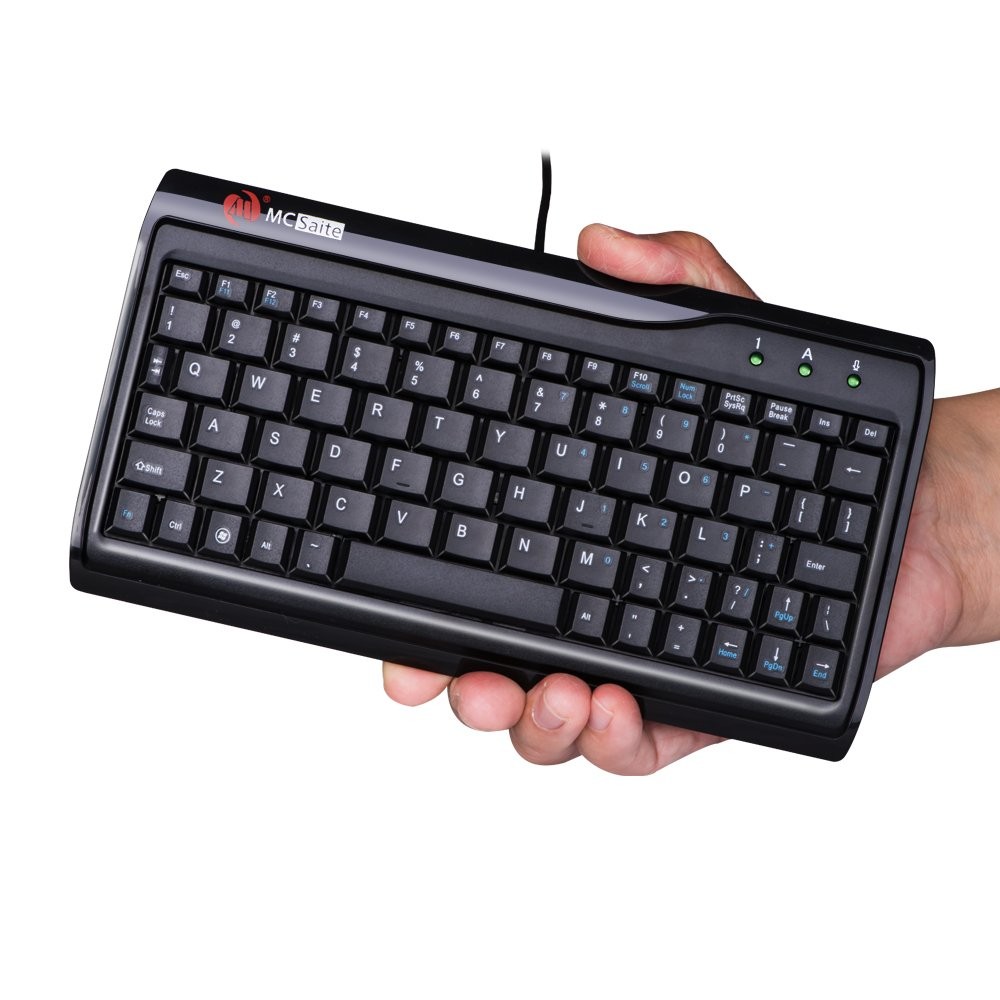 Super Mini Wired Keyboard, MCSaite Full Size 78 Keys Keypad Small Black 