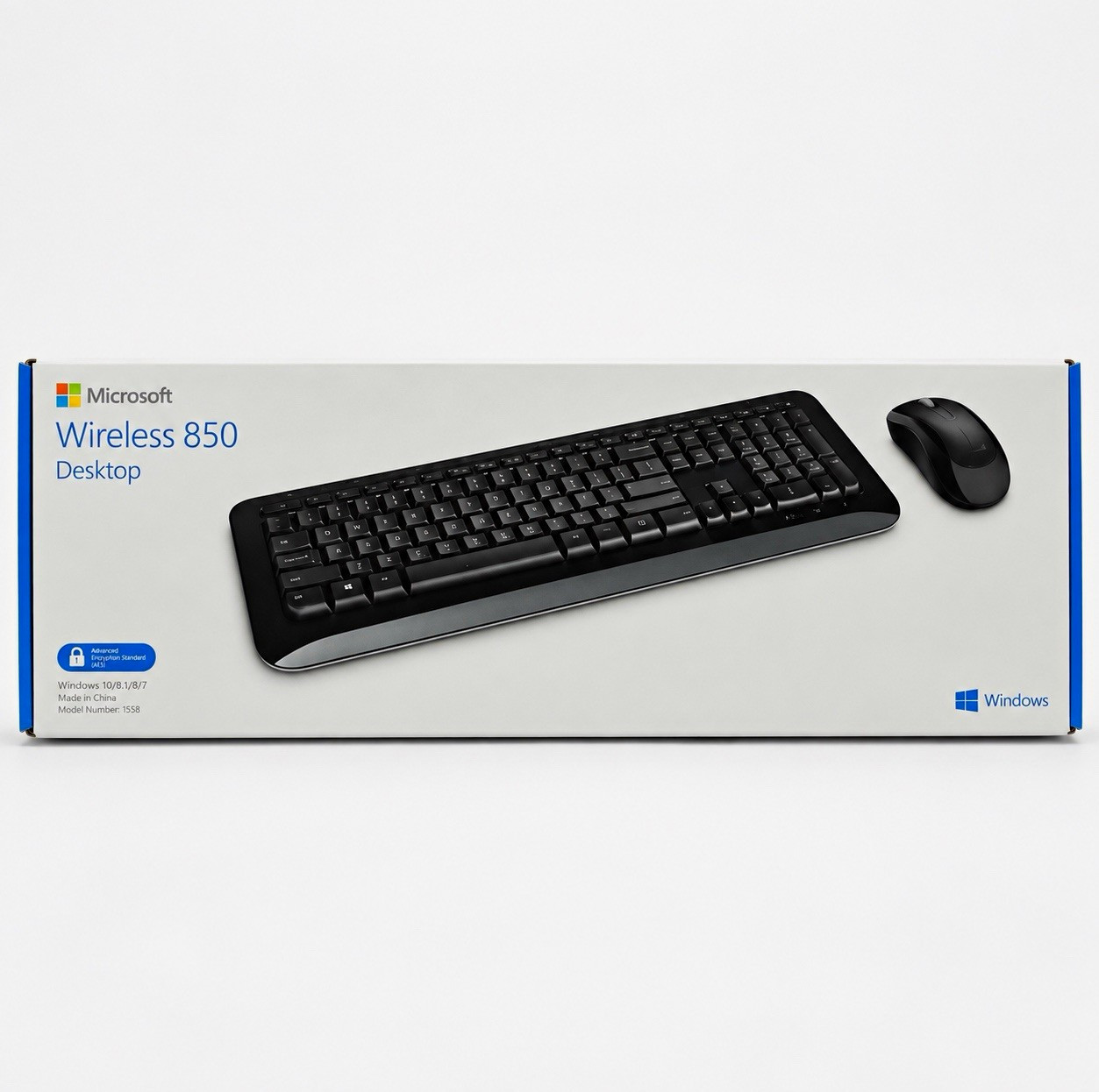 Microsoft Wireless 850 Desktop Wireless Keyboard & Mouse Black AES QWERTY