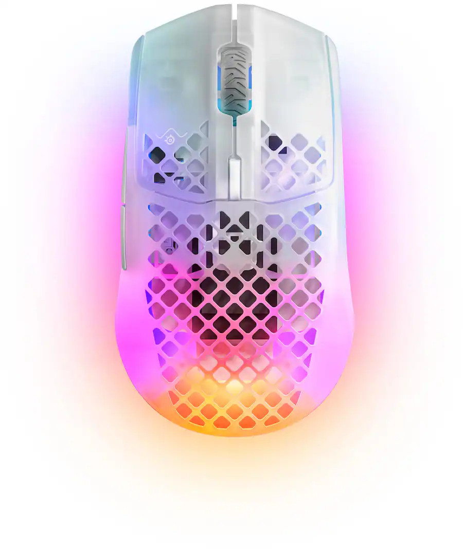 SteelSeries Aerox 3 - Super Light Wireless RGB Optical Gaming Mouse - Ghost - VG
