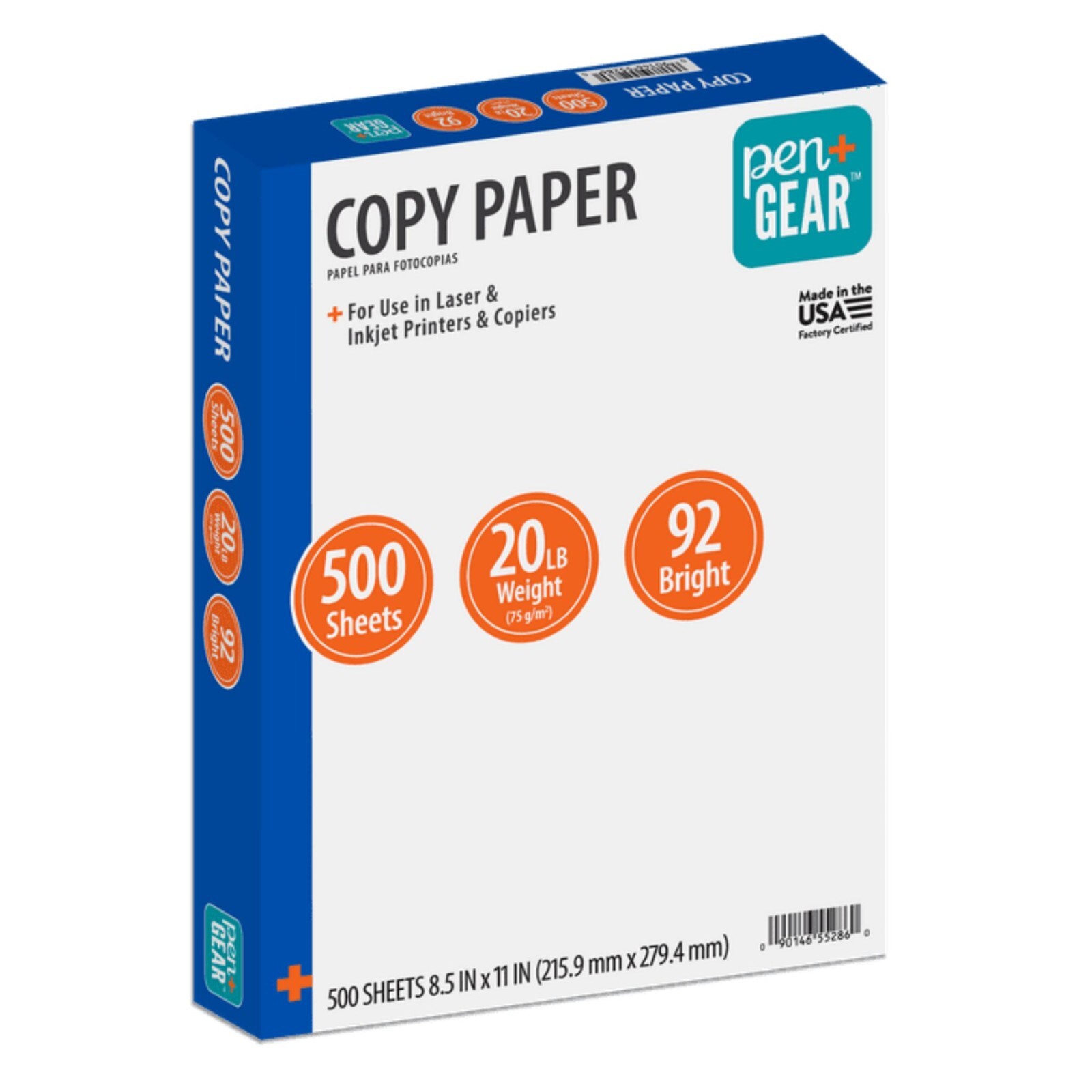 Pen+Gear Copy Paper 8.5x11 Copy Paper White Mega Ream Paper 92 Bright, 500 Sheet