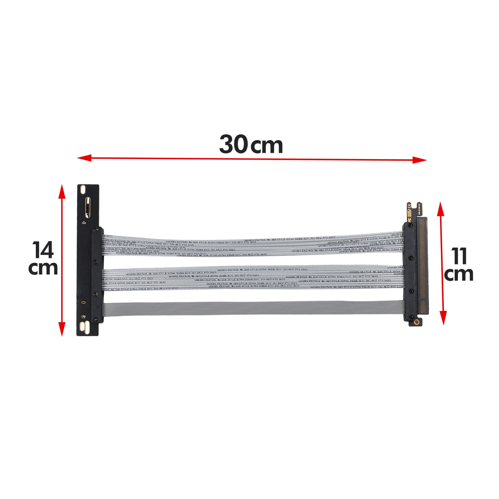 PCIE 4.0 Extension Cable, 16x Shielded High Speed GPU Riser Cable- 90/180 Degree