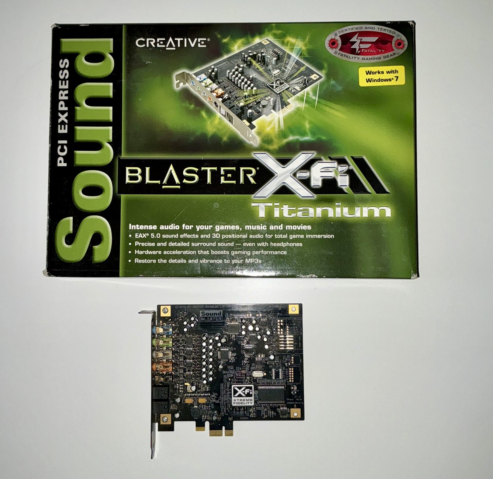 Creative Sound Blaster X-Fi Titanium SB0880 PCI-E 7.1 Sound Card Optical I/O