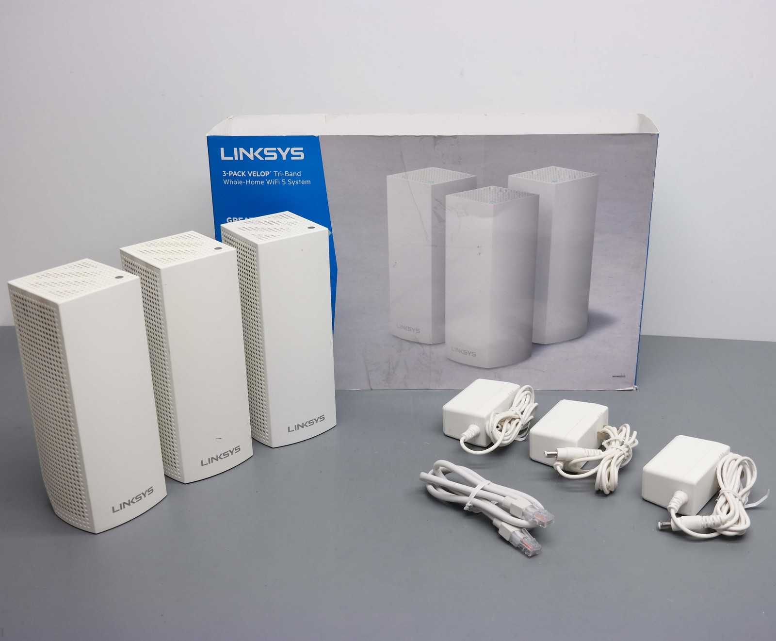 Linksys Velop Tri-Band Whole-Home Wi-Fi 5 System AC2200 WHW0303 3-Pack ISSUE