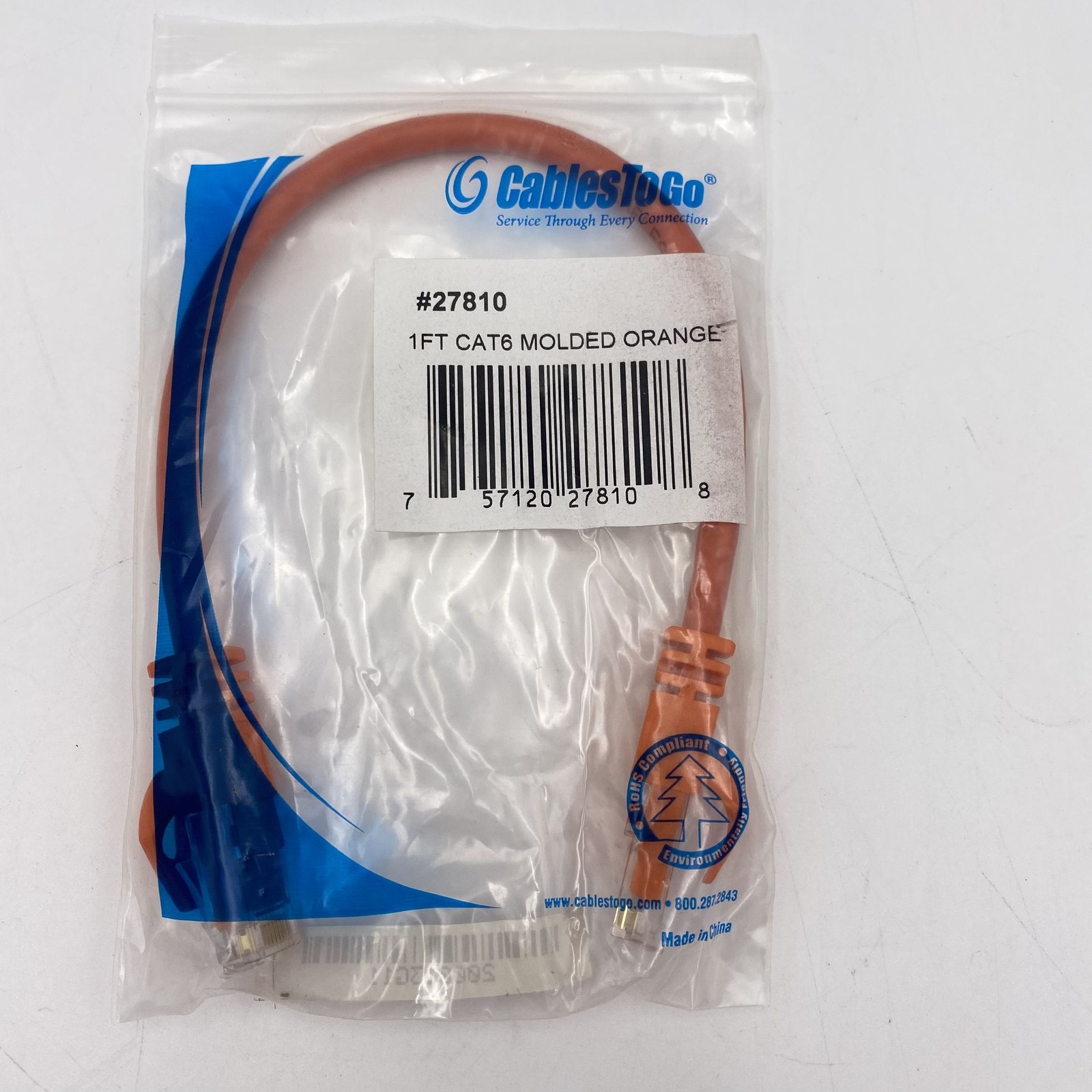 CablesToGo 1FT CAT6 SNAGLESS UTP CABLE-ORGANGE 27810