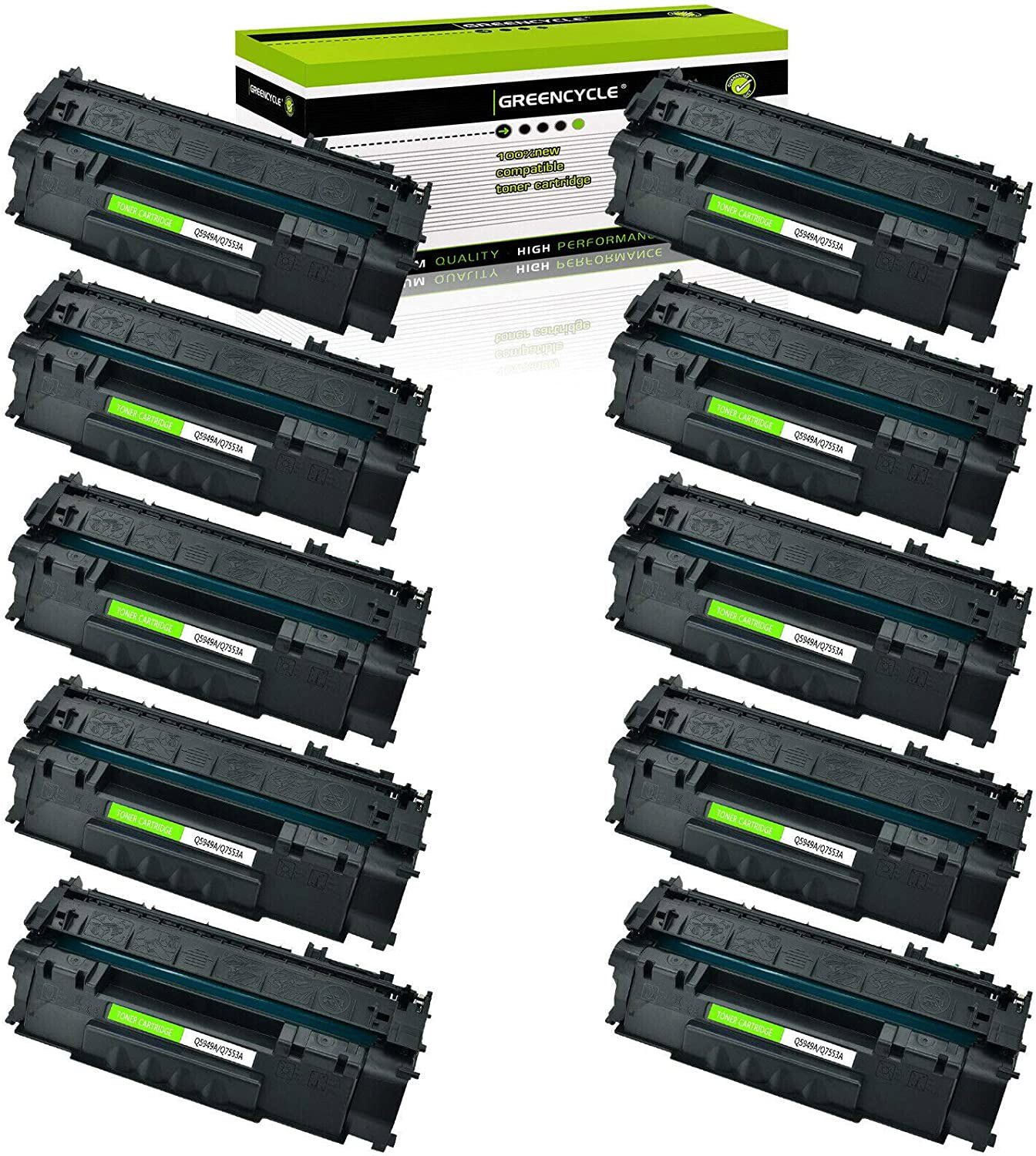 10PK Compatible For HP LaserJet P2015d M2727nfs MFP - Q7553A 53A Toner cartridge