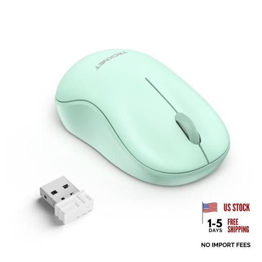 Portable Ambidextrous 2.4 GHz Wireless Mouse for Laptop- Green Mint Green