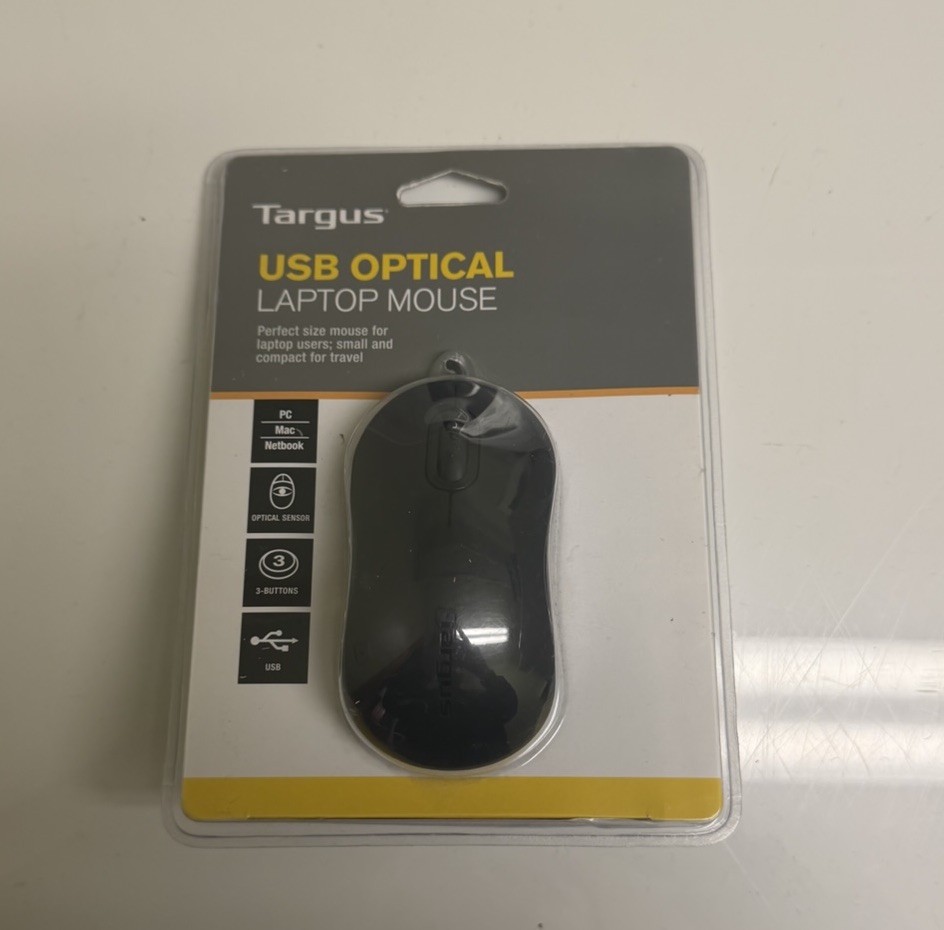 Targus Mouse  Optical USB Laptop Mouse Compact Travel New Sealed Case