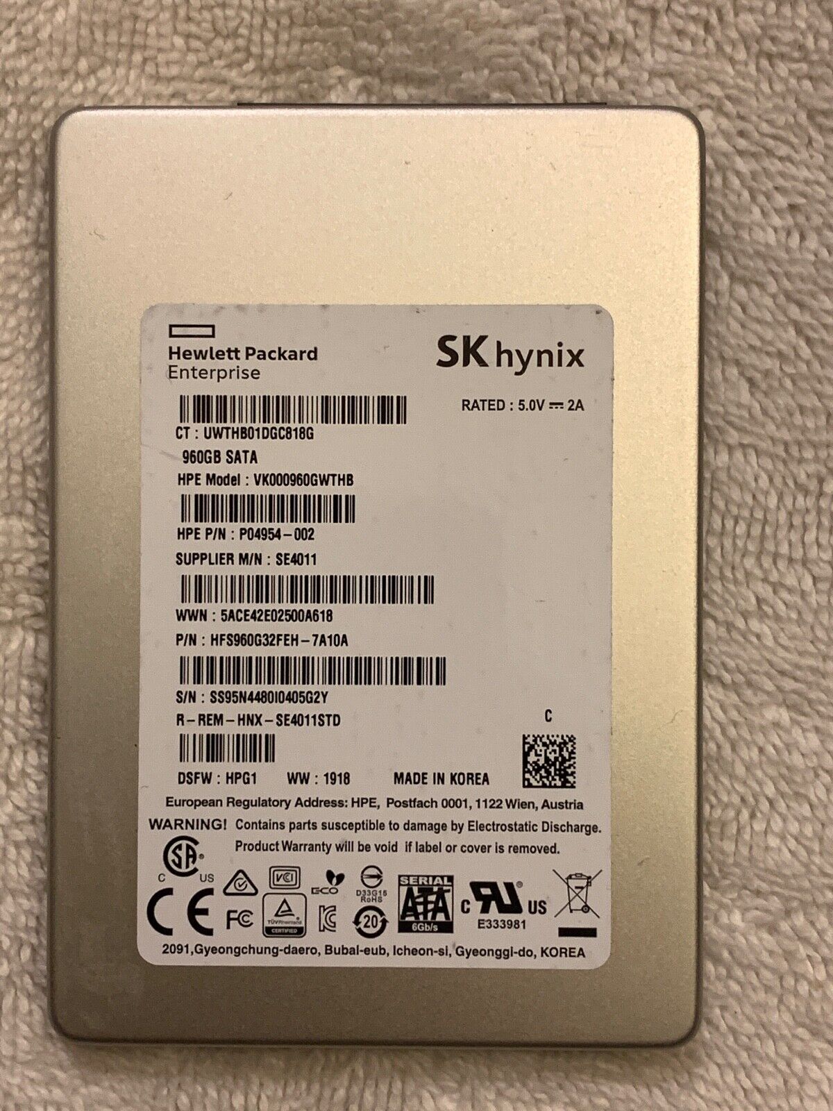 HP SK Hynix 960GB SSD 2.5