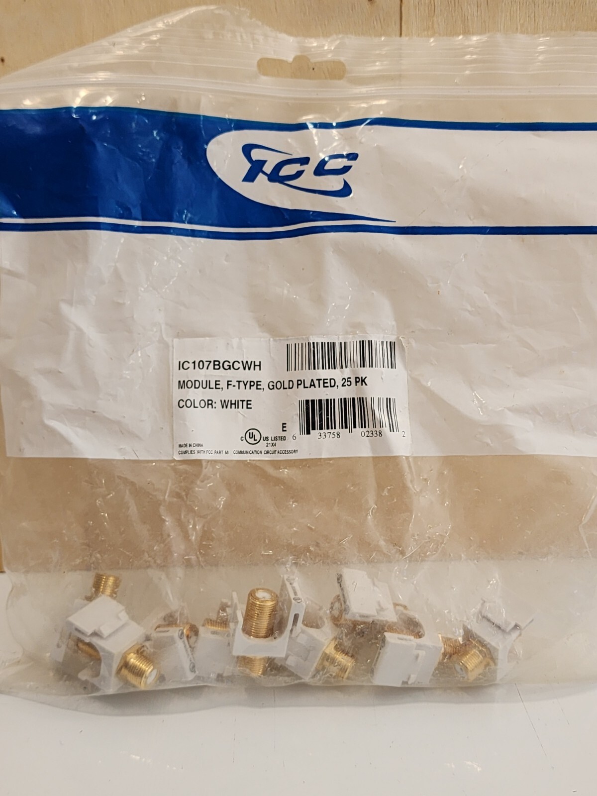 ICC 2 GHz F-Type Modular Jack with Gold Plated Connector in HD Style "OPEN" 9-Pk