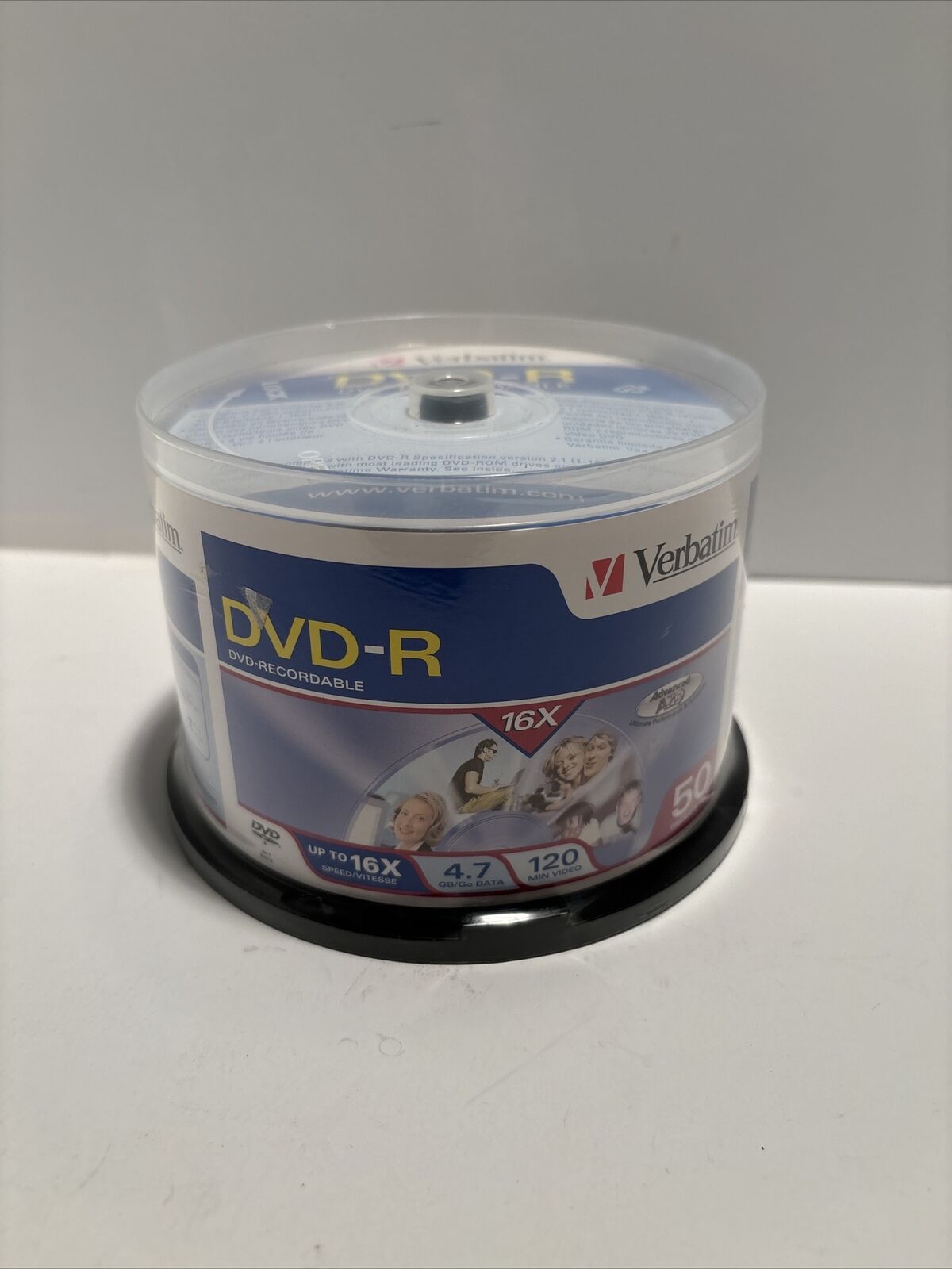 New Sealed VERBATIM DVD-R 16X 4.7GB Branded Logo 50 Pack (W)